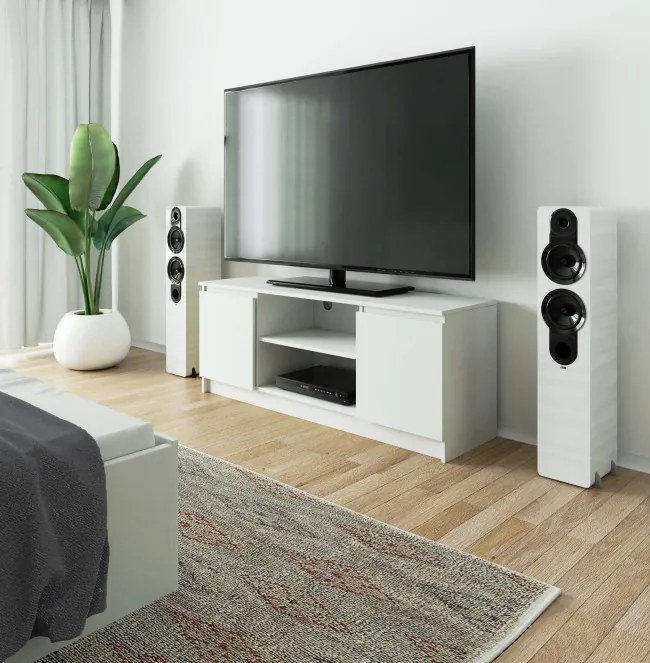 Stolík pod TV RTV 140 2D 1P biely