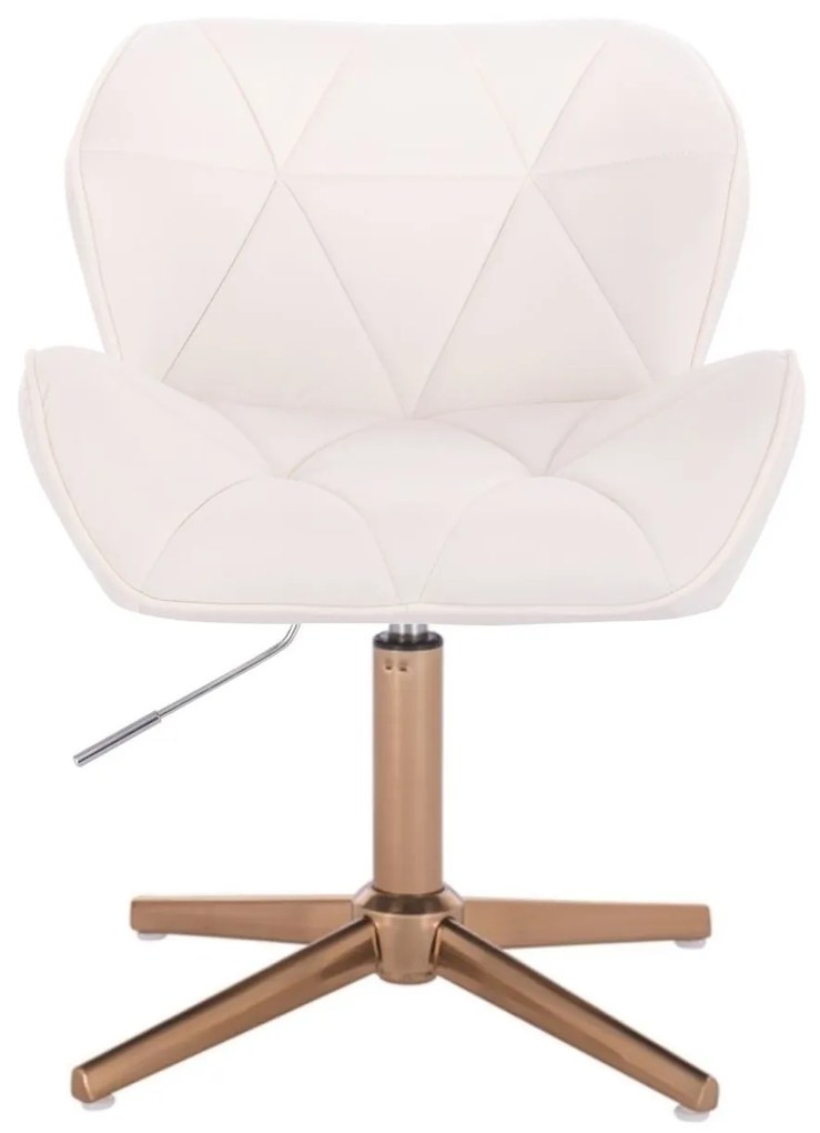 LuxuryForm DESIGN Stolička MILANO VELUR na zlatom kríži - biela