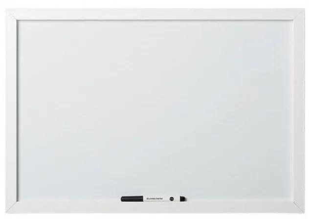 Toptabule.sk MTDR6040BBR Biela magnetická tabuľa v bielom drevenom ráme 100x150cm