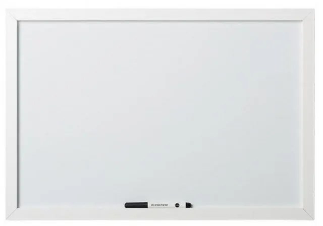 Toptabule.sk MTDR6040BBR Biela magnetická tabuľa v bielom drevenom ráme 200x100cm