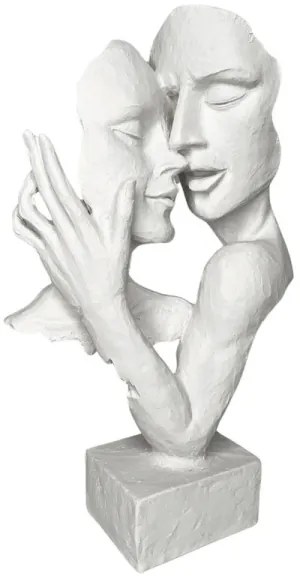 Dekorácia na stôl 29x9x17 cm, živica/biela