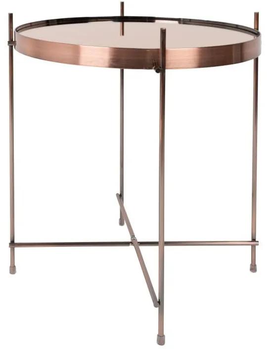 Odkladací stolík v medenej farbe Zuiver Cupid, ø 43 cm