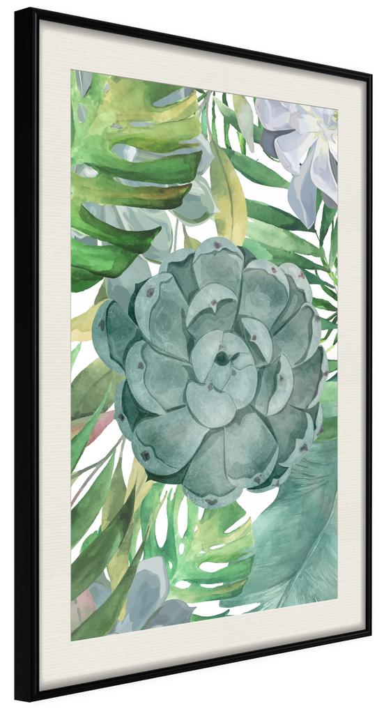 Artgeist Plagát - Tropical Flora [Poster] Veľkosť: 20x30, Verzia: Čierny rám s passe-partout