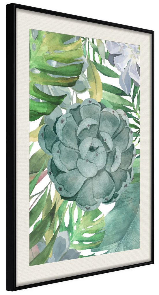 Artgeist Plagát - Tropical Flora [Poster] Veľkosť: 30x45, Verzia: Zlatý rám s passe-partout