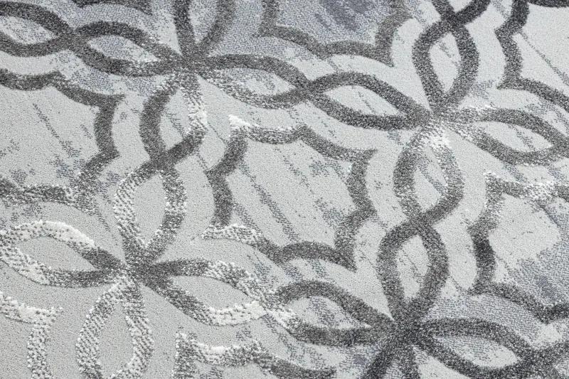 Moderný koberec NOBLE 1532 45 Vintage, Marocká mriežka - Štrukturálny, dve vrstvy rúna, sivá Veľkosť: 180x270 cm