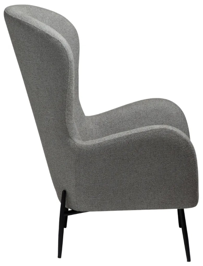 GLAM VYSOKÉ ČALÚNENÉ LOUNGE KRESLO pebble earth/black
