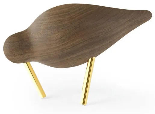 Normann Copenhagen Drevený vtáčik Shorebird, malý, walnut/brass