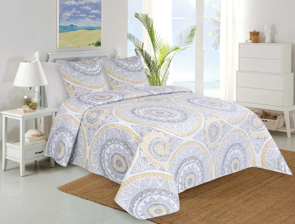 Prehoz na posteľ Mandala 220x240cm+2ks 45x45cm