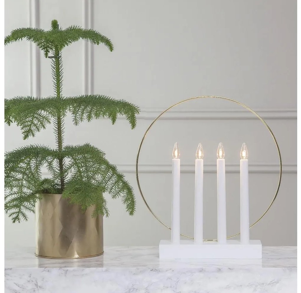 Eglo 410979 - Vianočný svietnik GLOSSY 4xE10/3W/230V biela