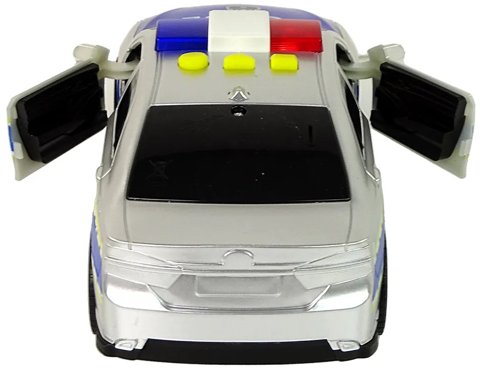 LEAN TOYS Policajné auto 1:14 Trecí pohon - strieborné