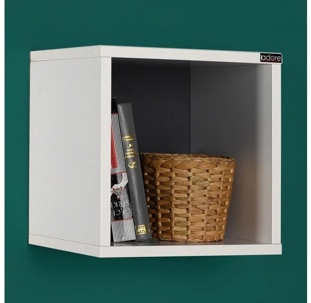 Adore Furniture Nástenná polica 33x33 cm biela 479ADR1154