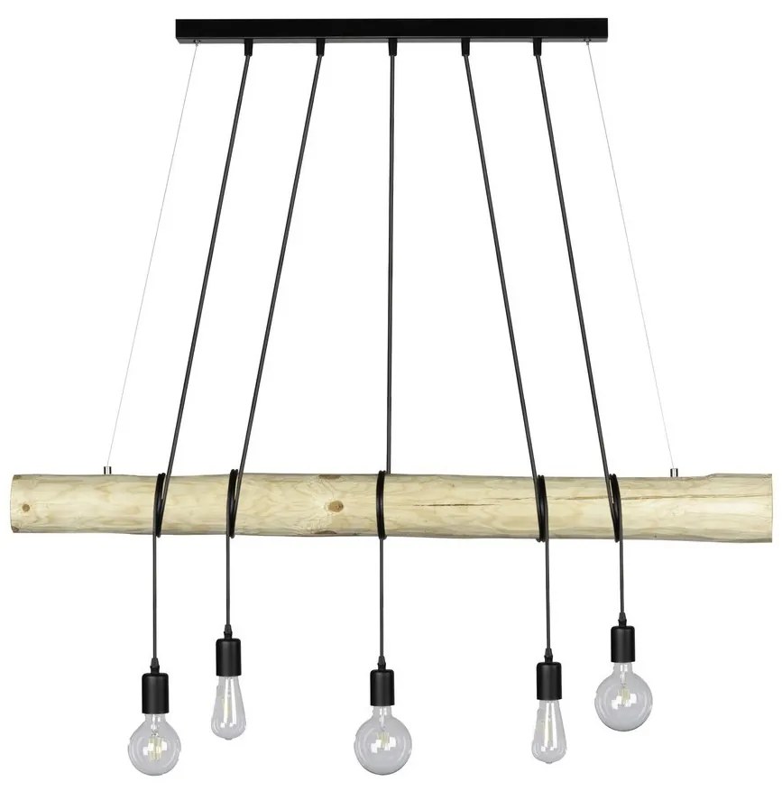 Spot-Light 69314504 - Luster na lanku TRABO 5xE27/60W/230V borovica