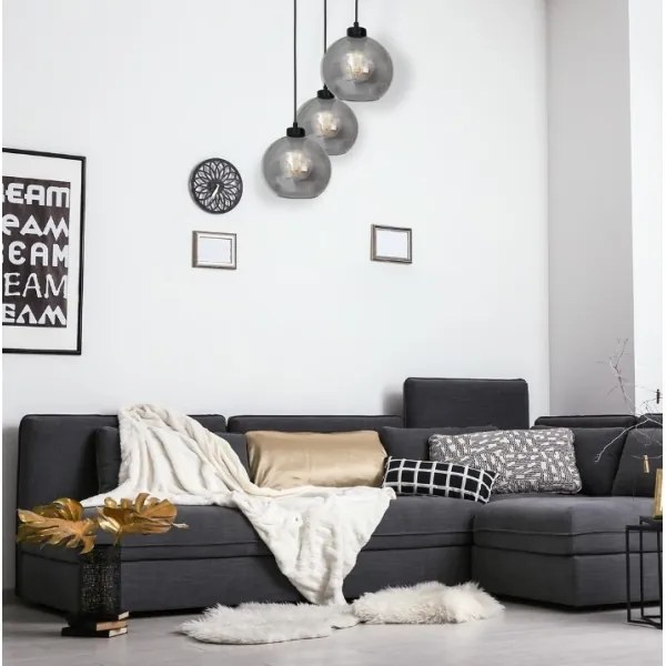 Luster na lanku SOFIA 3xE27/60W/230V čierna