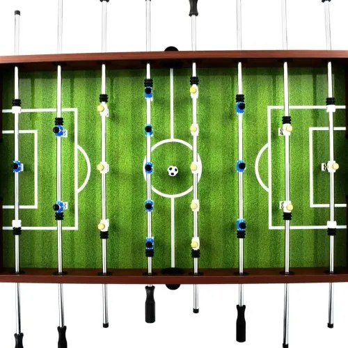 vidaXL Stolný futbal, oceľ 60 kg 140x74,5x87,5 cm, hnedý-