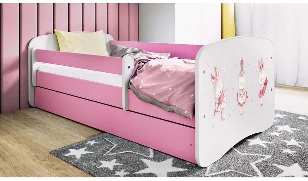 Detská postieľka Babydreams zajačiky ružová