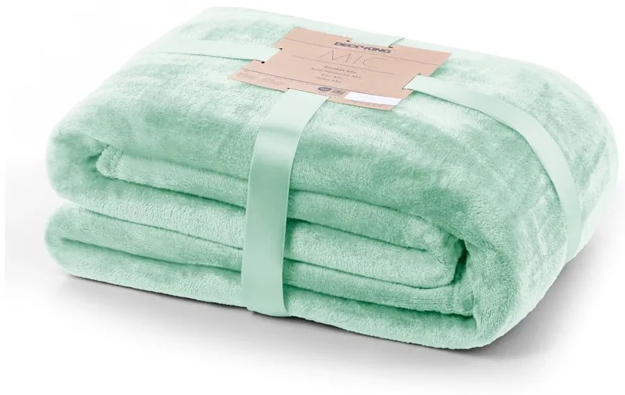 Svetlozelený pléd DecoKing Mic, 150 x 200 cm