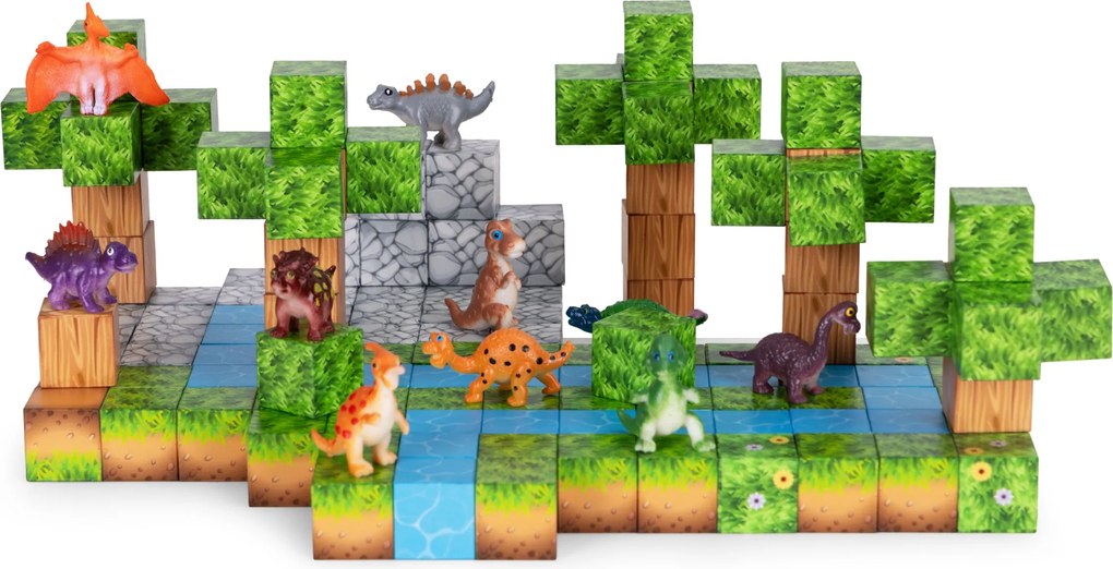 Magnetická stavebnice 142 ks DINO WORLD vícebarevná