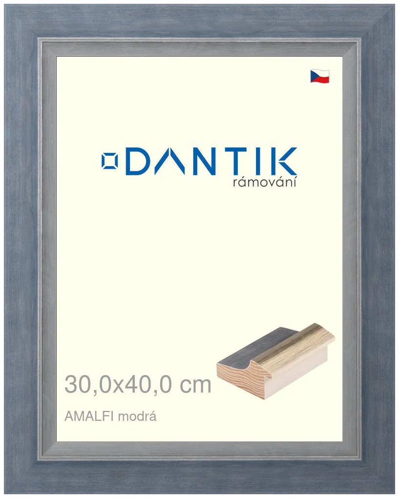 DANTIK rám na obraz 30x40 | AMALFI modrá (Plexi Čiré)