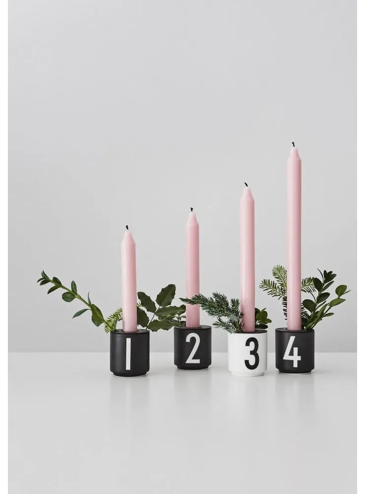 Porcelánové svietniky v súprave 4 ks Mini - Design Letters