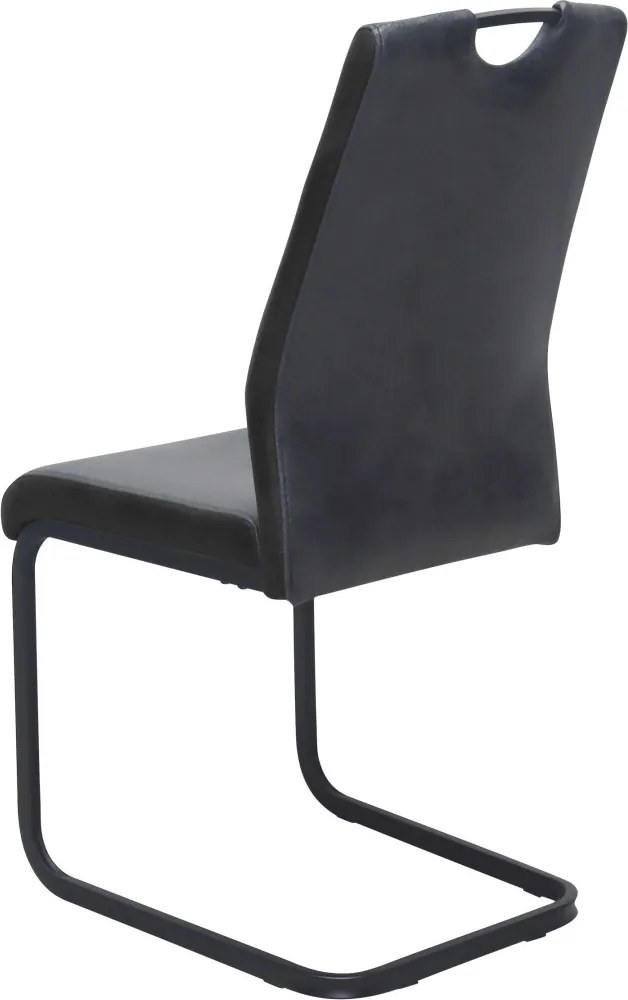 Jedálenská stolička Rindul, antracitová látka v optike lesklej kože