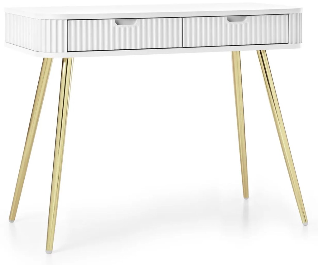 Toaletný stolík Zova 103 cm biely/zlatý