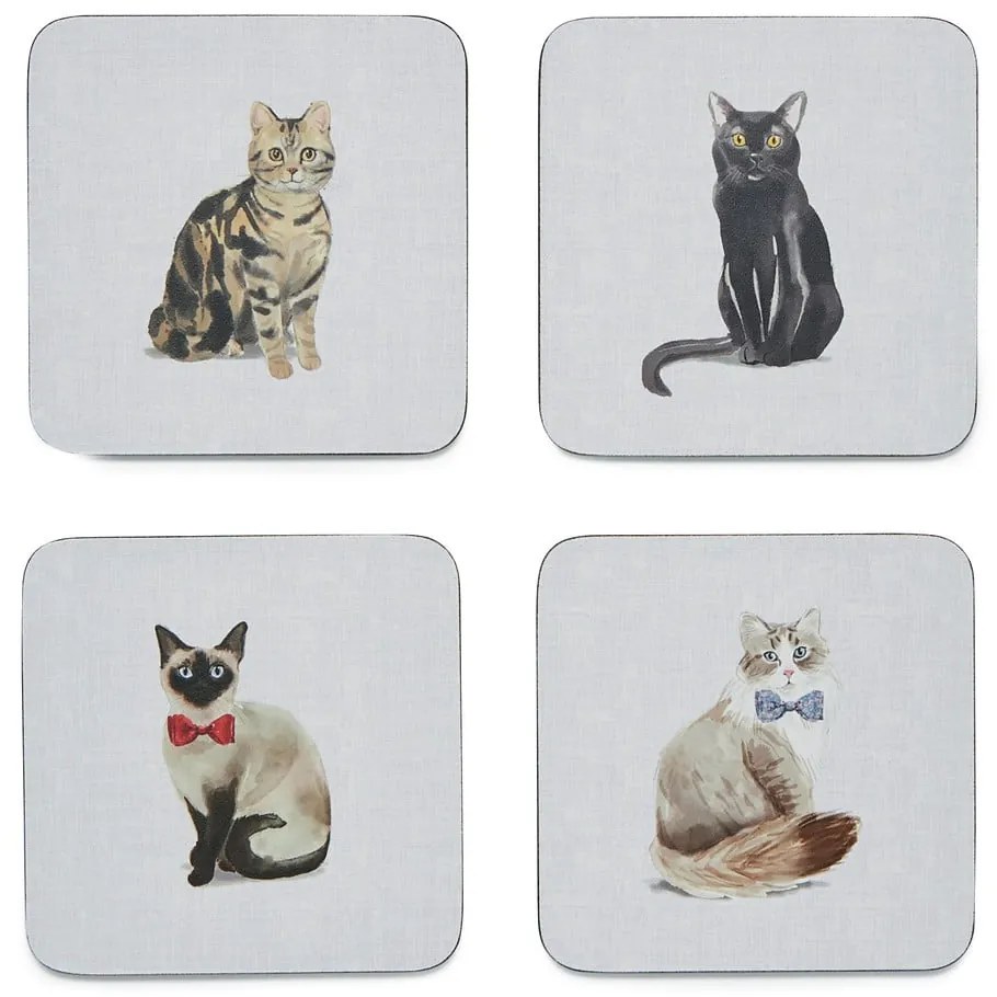 Súprava 4 modrých podnosov Cooksmart ® Curious Cats