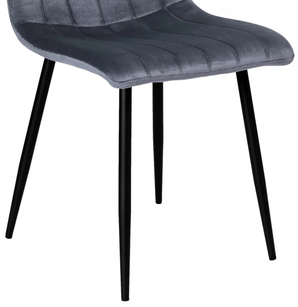 Čalúnená jedálenská stolička FRESNO zamatová sivá
