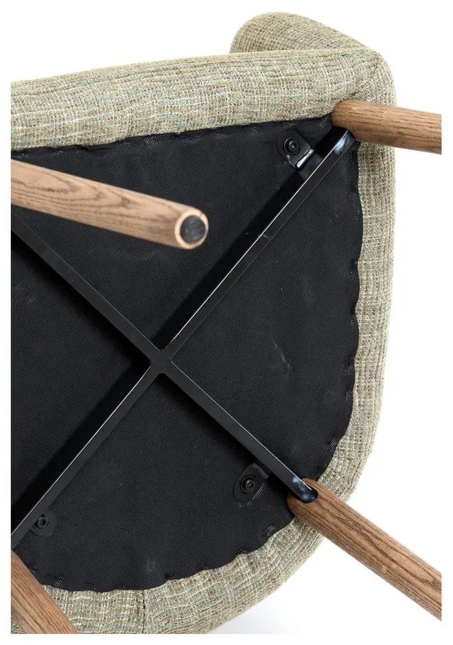 Svetlozelené čalúnené jedálenské kreslá v súprave s podrúčkami 2 ks Blaine – Light &amp; Living