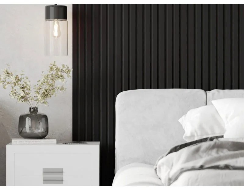 Mexen Lam-B, stenové lamely 275 × 31,5 cm, HDF doska 4 mm, čierna lesklá, S100-275317-2812-055