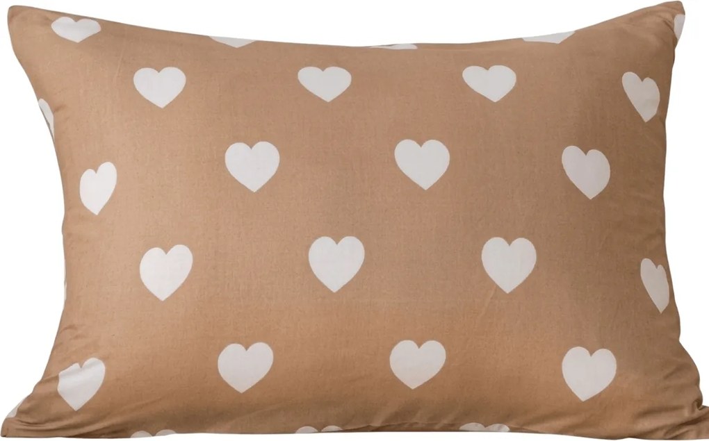Obliečka na vankúš z mikrovlákna CARAMHEART 50x70 cm, hnedý