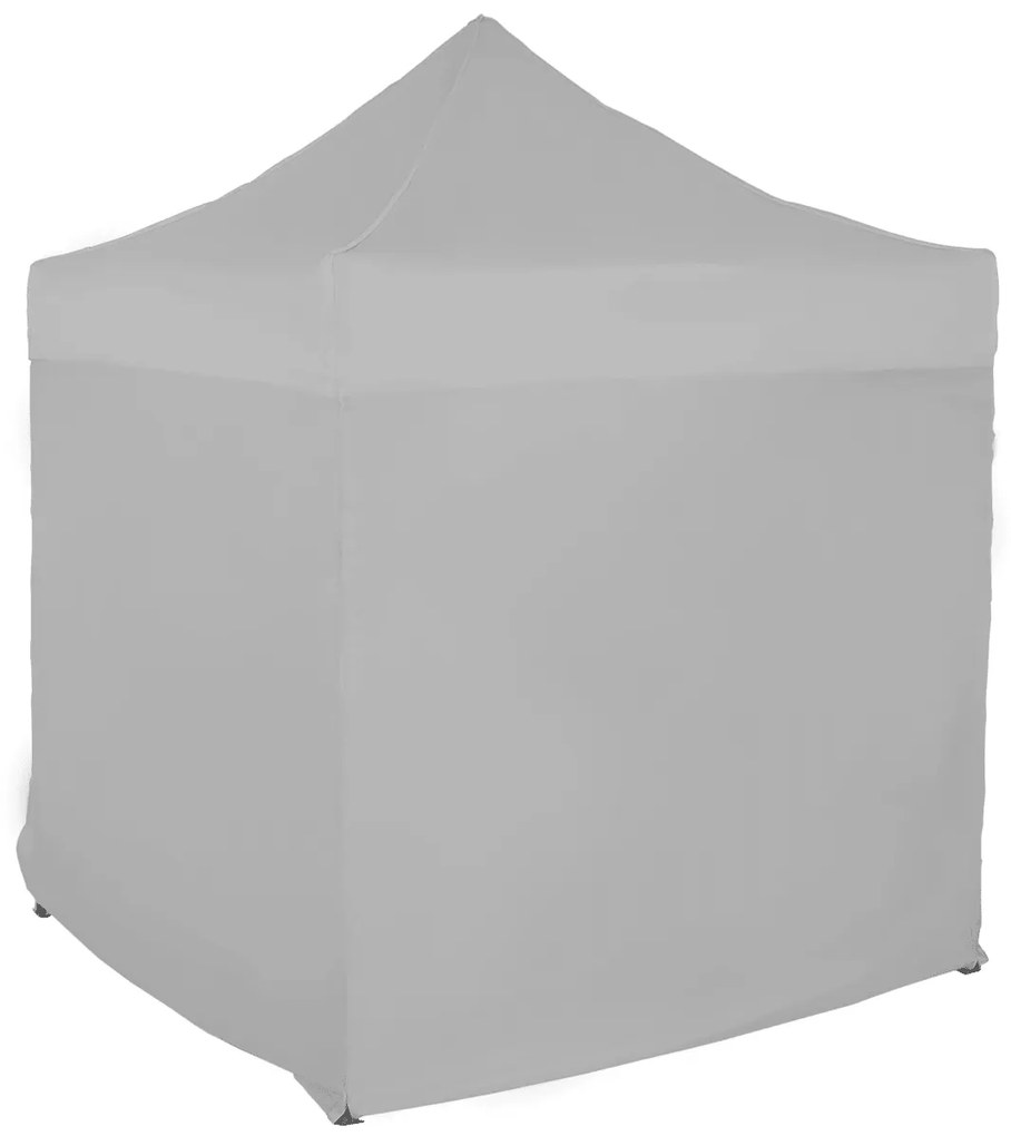 Rýchlorozkladací nožnicový stan 2x2m – oceľový, 4 bočné plachty, Sivá / antracitová