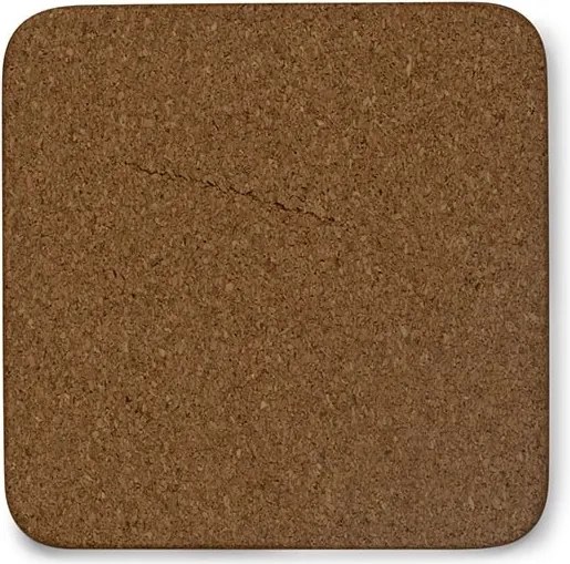 6 ks pevné korkové podtácky Jungle White - 10 * 10 * 0,4 cm
