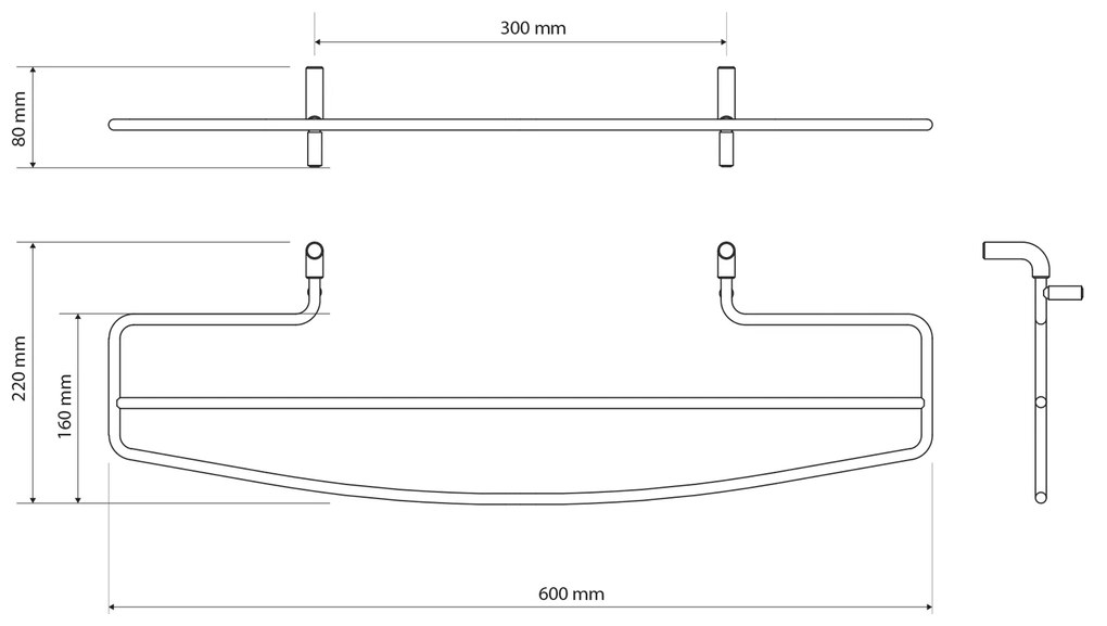 Sapho Sapho, Sušiak uterákov na vykurovacie telesá 214x600mm, chróm, 1306-09N