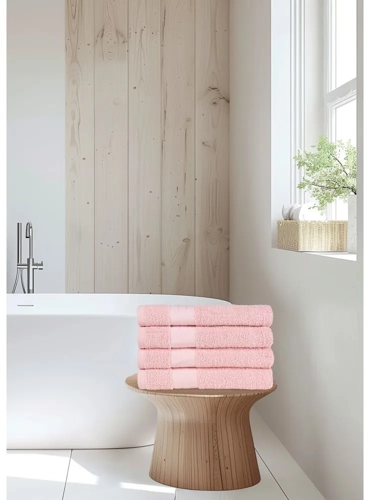 Ružové froté bavlnené uteráky v súprave 4 ks 50x100 cm – Good Morning
