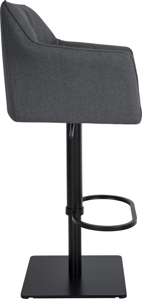 Barová stolička Damaso B - filc, čierny rám - Sivá