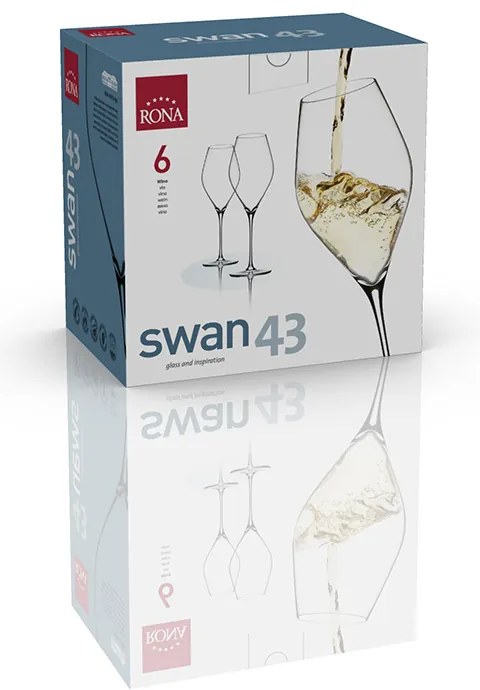 RONA 6 x Pohár na víno SWAN 430ml