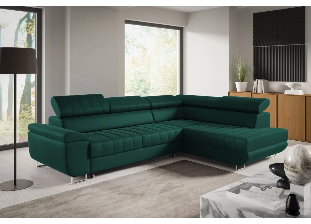 Rozkladacia rohová sedacia súprava HORIZONTE Ľavá Červená