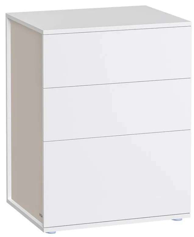 Nočný stolík RAMONA, 58x35x45cm, matná biela/béžová Vasagle