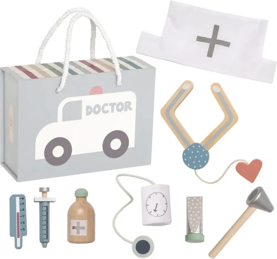 Lekársky kufrík pre deti strieborný