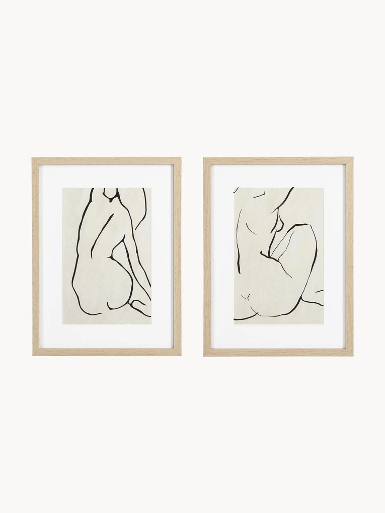 Súprava plagátov's dreveným rámom Refined, 2 ks