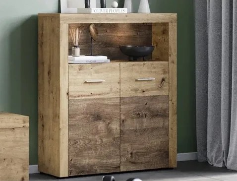 Skrinka s priehradkou Fly, dub artisan/dub ribbeck%