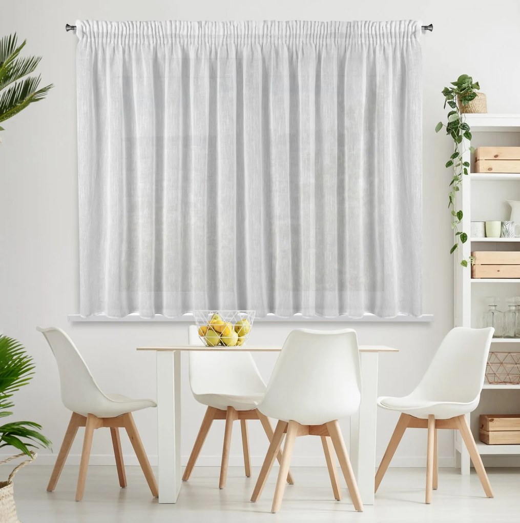 ZÁCLONA NA PÁSKE CARLA 300X145 CM BIELA