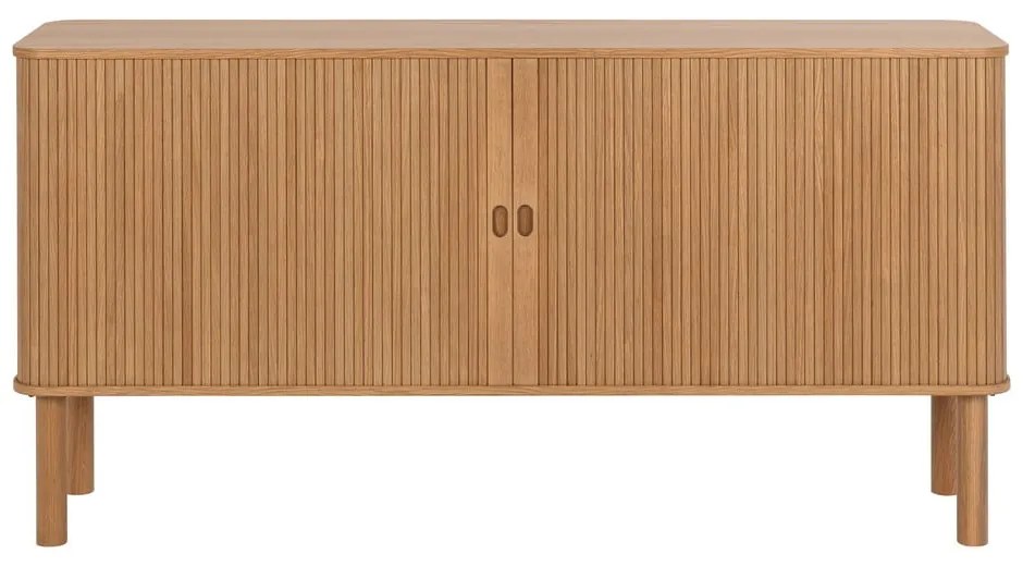 Nízka komoda v dekore duba s posuvnými dverami v prírodnej farbe 160x80 cm Langley – Actona