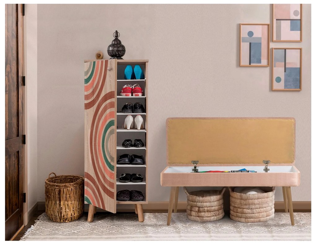 Predsieňová zostava Beside 34 (dub sonoma + kameň). Akcia -18%. Vlastná spoľahlivá doprava až k Vám domov. 1093999