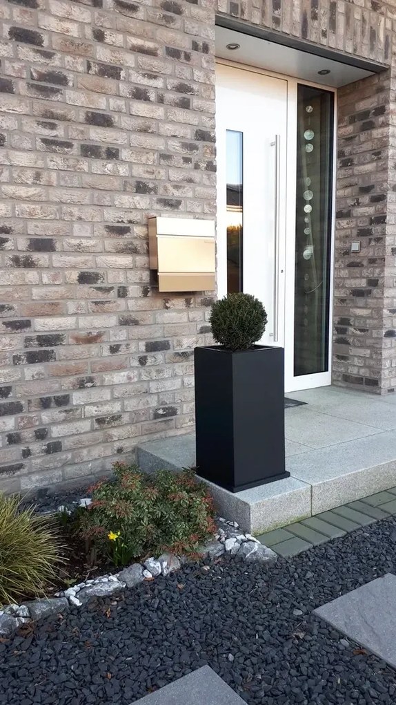 Kvetináč BLOCK, sklolaminát, výška 60 cm, antracit