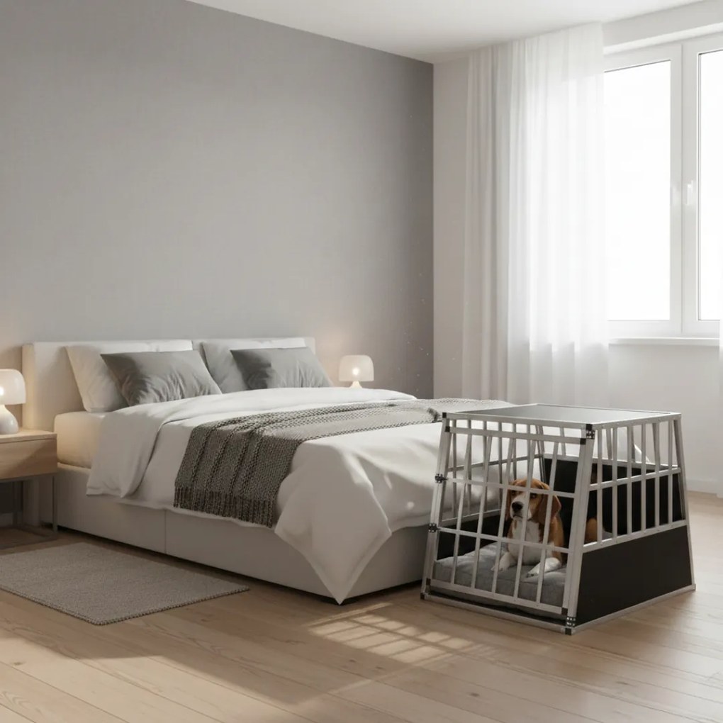 Prepravka pre psa BRUNO, 66x90x72cm, strieborná/čierna Jurhan