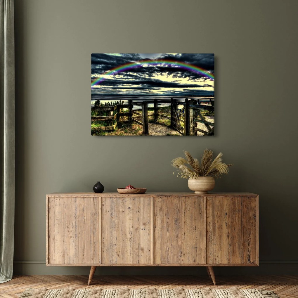 Obraz dúhy nad morom (90x60 cm)