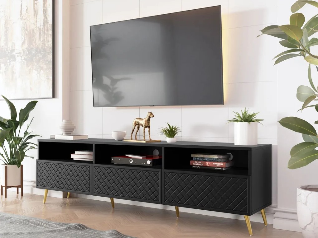 Tv stolík/skrinka Borunti 3K, Farby: pieskovo béžová