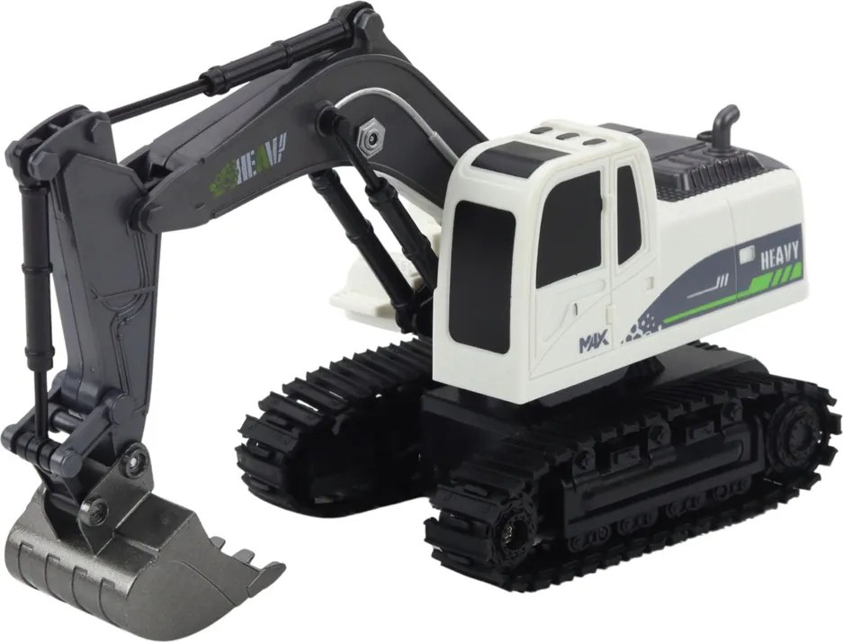 LEAN Toys Caterpillar bagr Diaľkovo ovládané RC svetlá Zvuky Biela 1:24