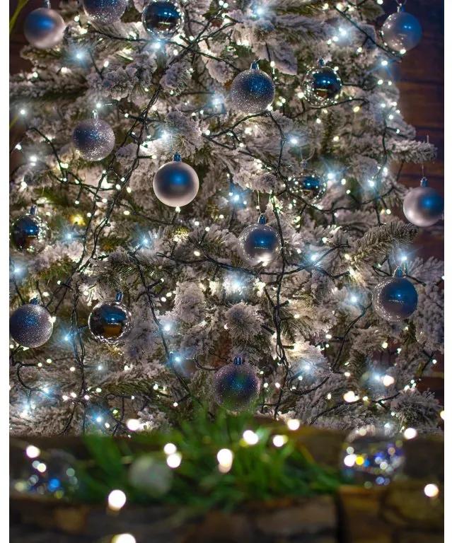 DECOREUM Osvetlenie vianočného stromčeka 300 LED studená biela + FLASH 83671